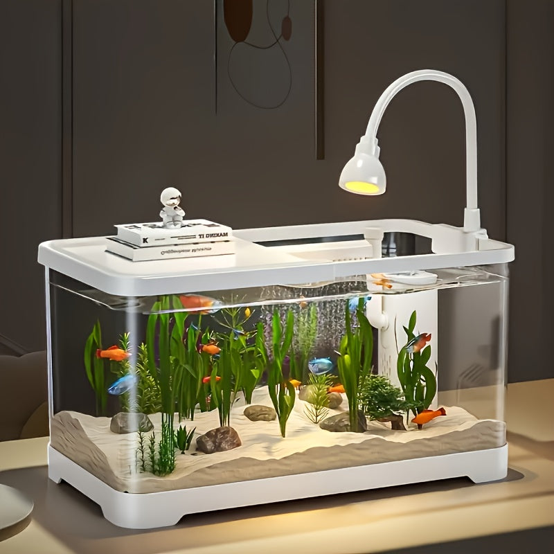 1pc - High Transparency Desktop Aquarium, Plastic Fish Tank, Small Ecological Tank for Living Room Decoration, Features Bottom Drainage, Suitable for Living Rooms, Courtyards, And Balconies