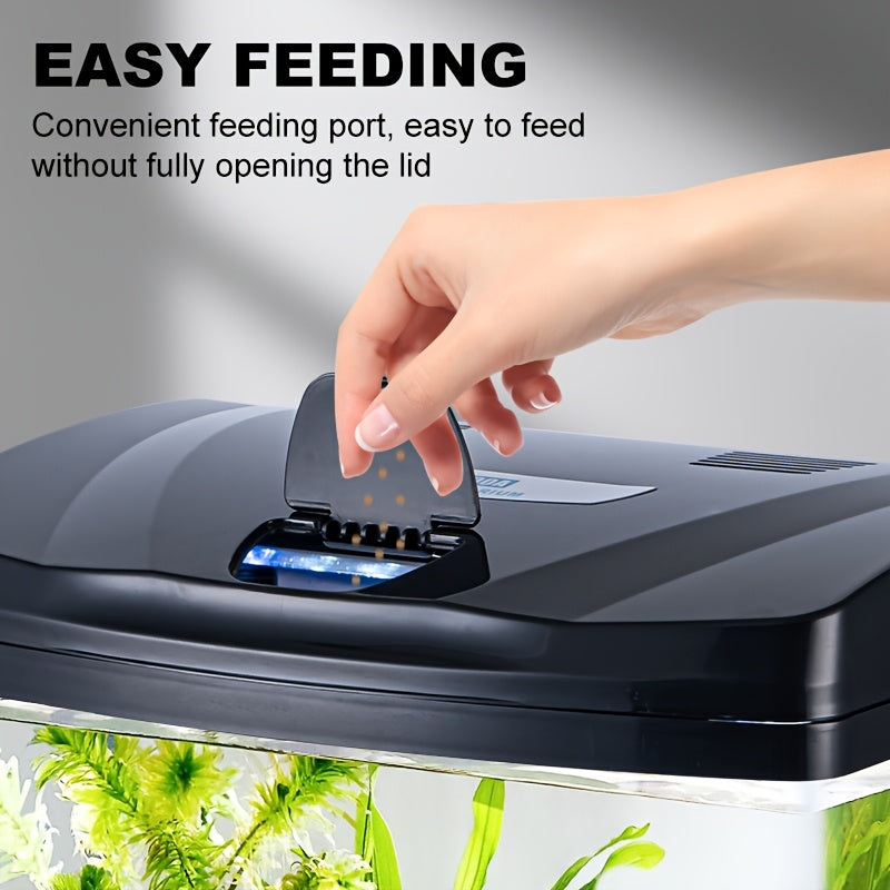 Complete Integrated Fish Tank Set - Compact Living Room Home Aquarium with Built-In Light, Circulation System (Low Maintenance)