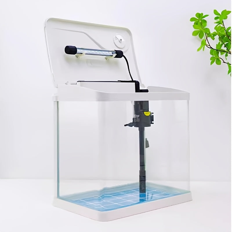 Complete Integrated Fish Tank Set - Compact Living Room Home Aquarium with Built-In Light, Circulation System (Low Maintenance)