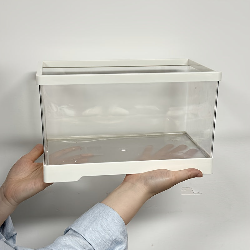 1pc - High Transparency Desktop Aquarium, Plastic Fish Tank, Small Ecological Tank for Living Room Decoration, Features Bottom Drainage, Suitable for Living Rooms, Courtyards, And Balconies