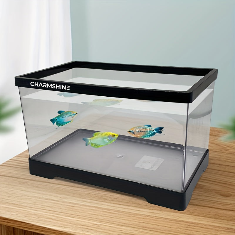 1pc - High Transparency Desktop Aquarium, Plastic Fish Tank, Small Ecological Tank for Living Room Decoration, Features Bottom Drainage, Suitable for Living Rooms, Courtyards, And Balconies