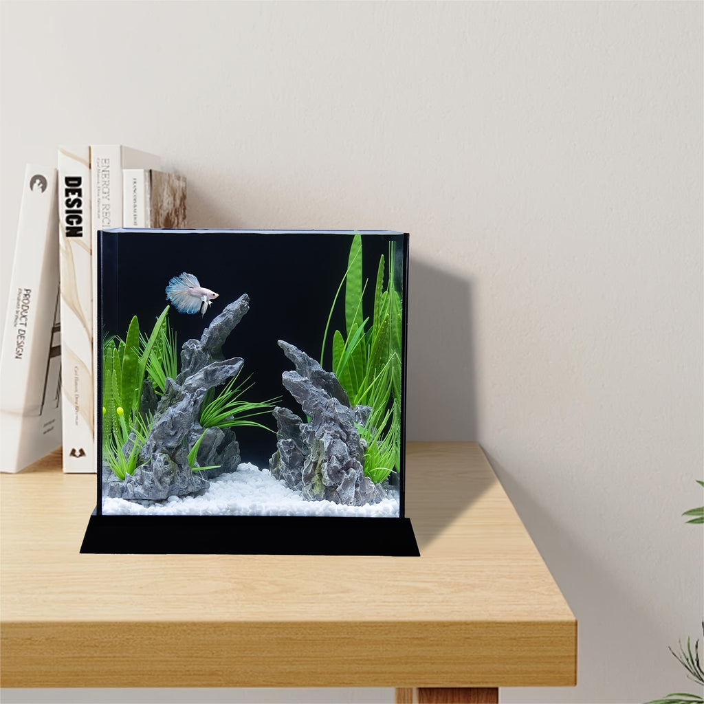 Premium Acrylic Fish Aquarium, 1.5 Gallon Size, Featuring an ABS Base, Ideal for Betta, Goldfish, Or Tropical Fish in Your Living Room