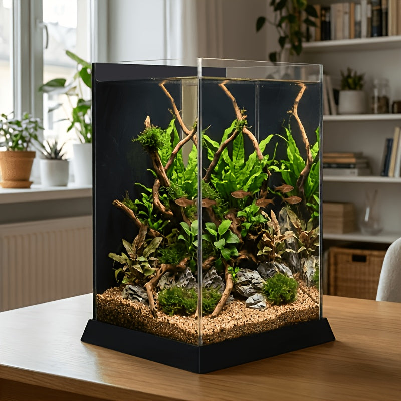 Premium Acrylic Fish Aquarium, 1.5 Gallon Size, Featuring an ABS Base, Ideal for Betta, Goldfish, Or Tropical Fish in Your Living Room
