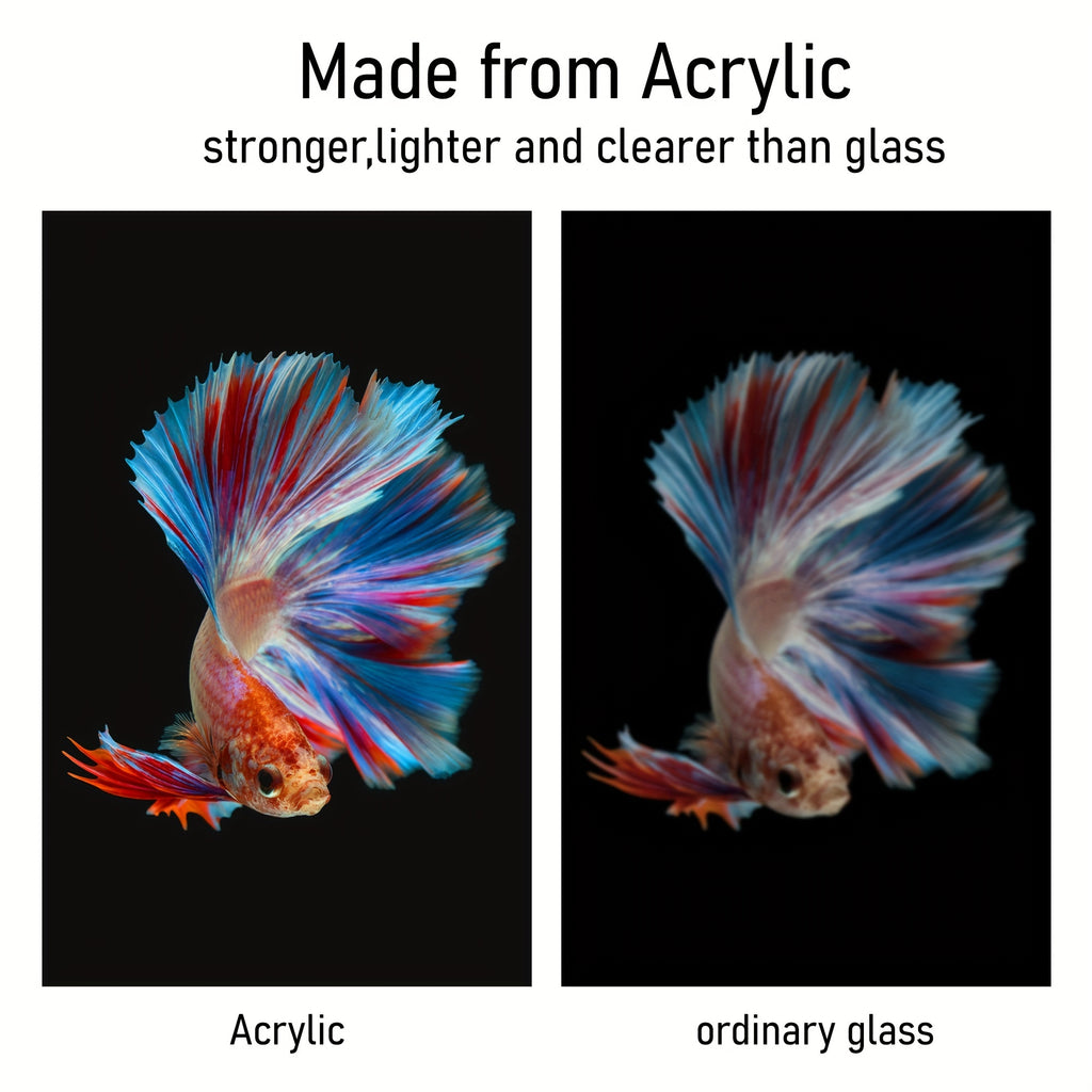 Premium Acrylic Fish Aquarium, 1.5 Gallon Size, Featuring an ABS Base, Ideal for Betta, Goldfish, Or Tropical Fish in Your Living Room