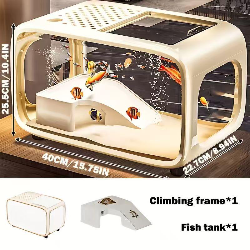 JC Upgraded Modern Desktop Ecological Fish Tank | Ideal Decoration for Home & Office.Gifts Suitable for 7pcs Global Holidays.