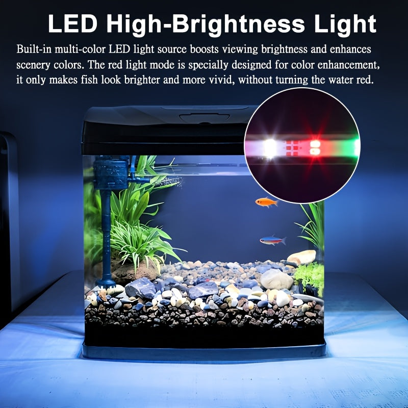 Complete Integrated Fish Tank Set - Compact Living Room Home Aquarium with Built-In Light, Circulation System (Low Maintenance)